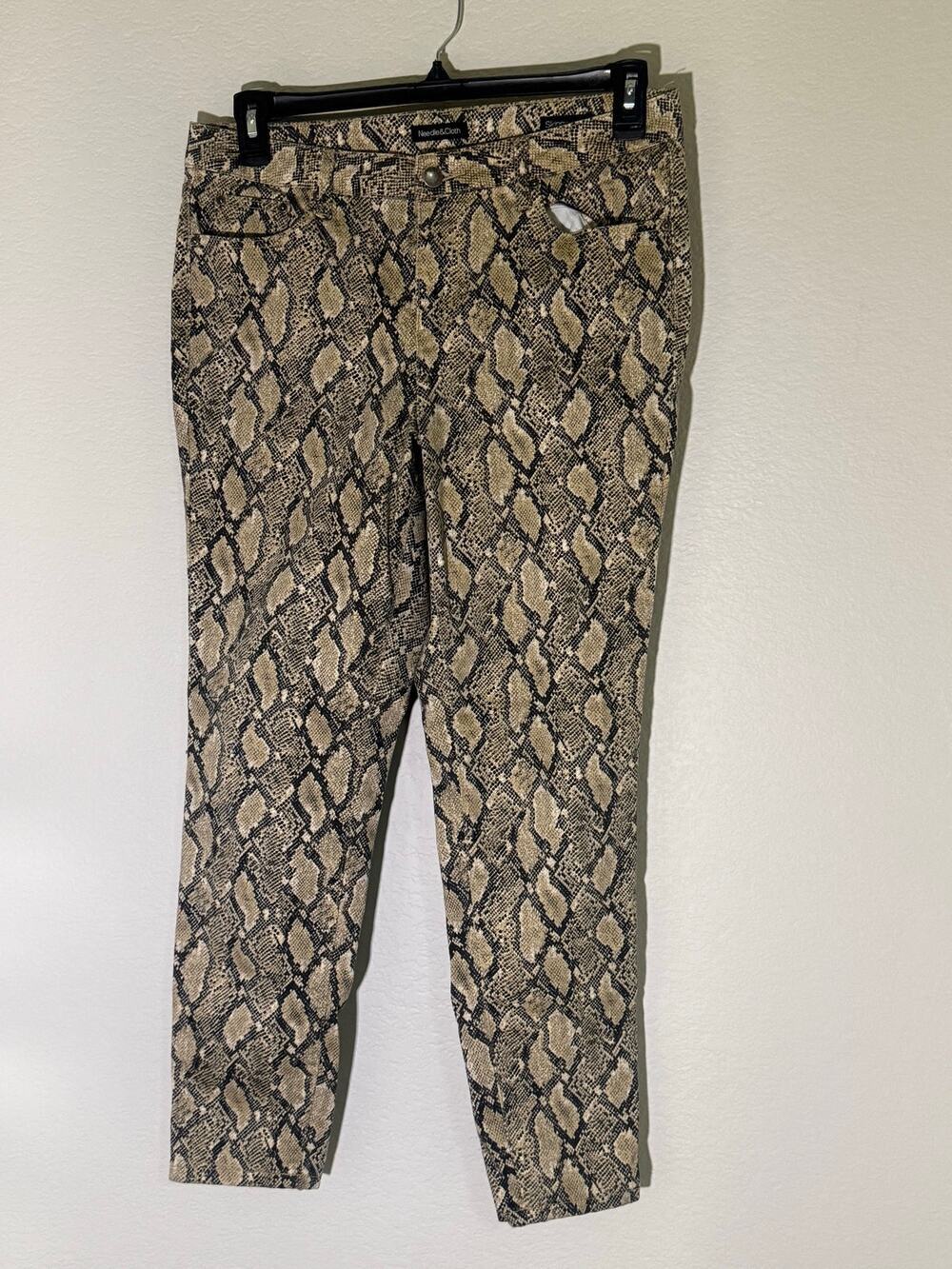 Needle & Cloth Snake Print Skinny Ankle Jeans 12 Stretch Animal Print Pants